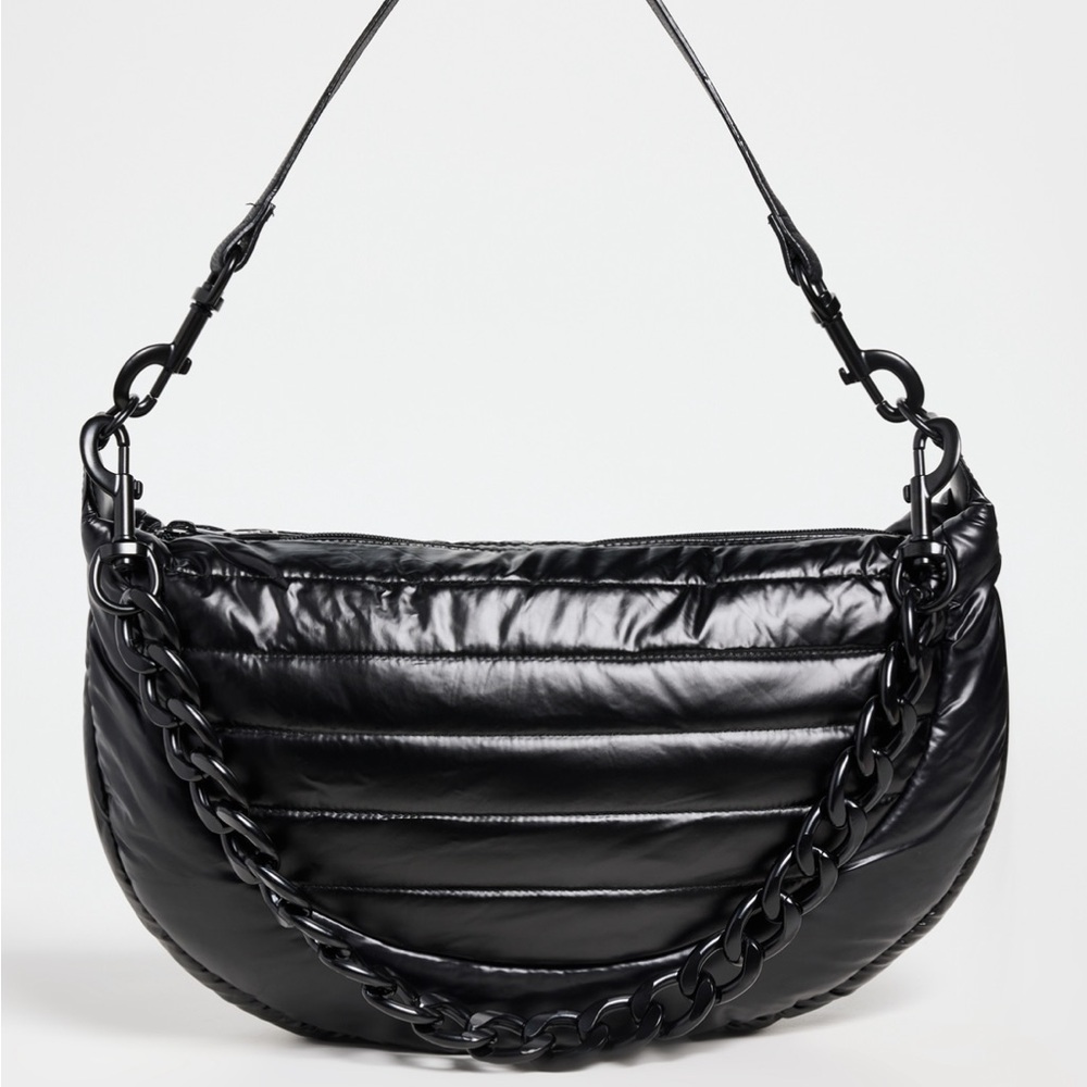 Brand new Think Royln Black Quilted Shoulder Bag,Dress it up or down w/ 2 straps